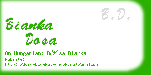 bianka dosa business card